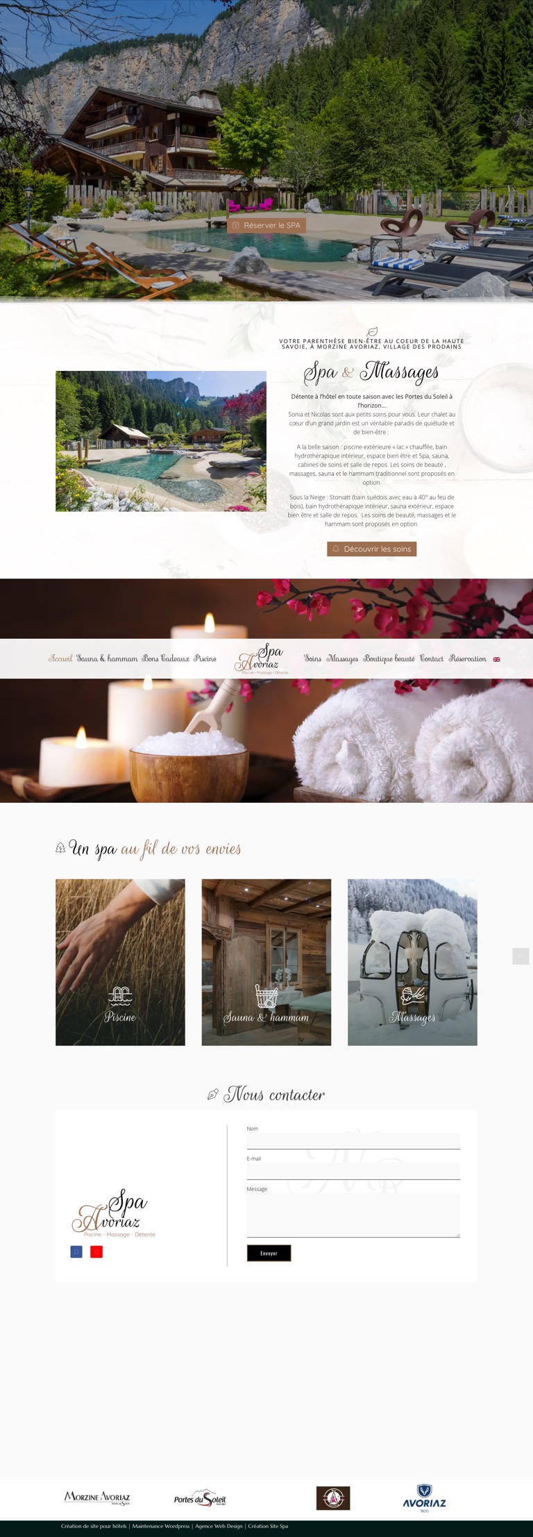Capture pleine page du site du spa du Neige & Roc à Morzine-Avoriaz