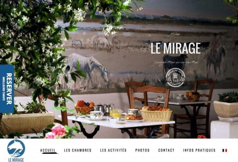 Capture du site internet « Hôtel Le Mirage »