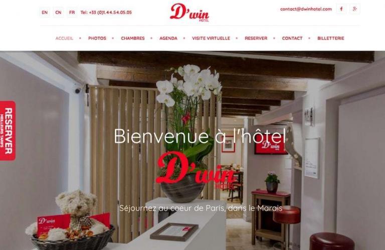 Capture du site internet « D’win Hôtel »