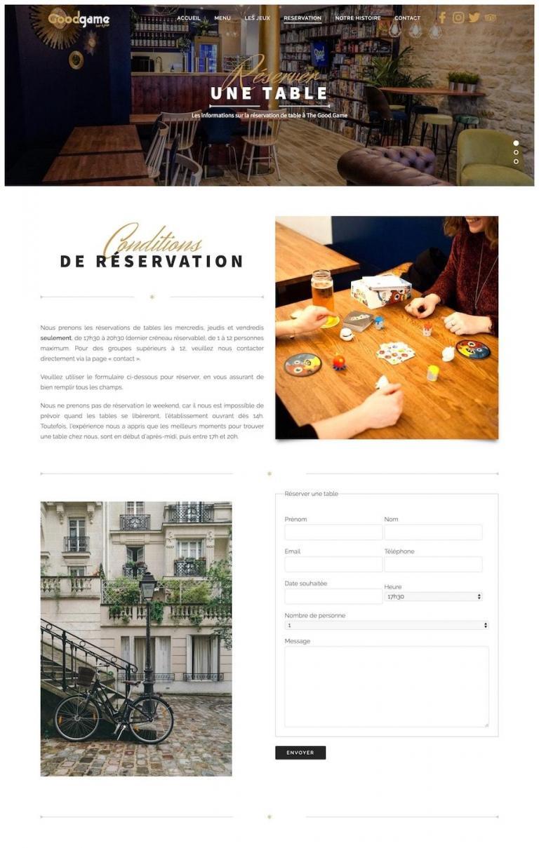 Capture du site internet « The Good Game »
