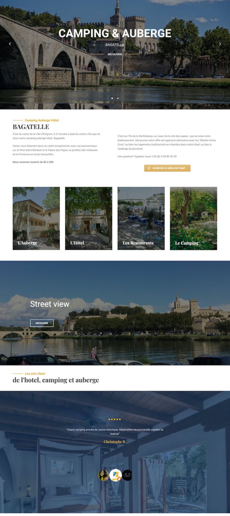 Capture du site internet « Camping Bagatelle »