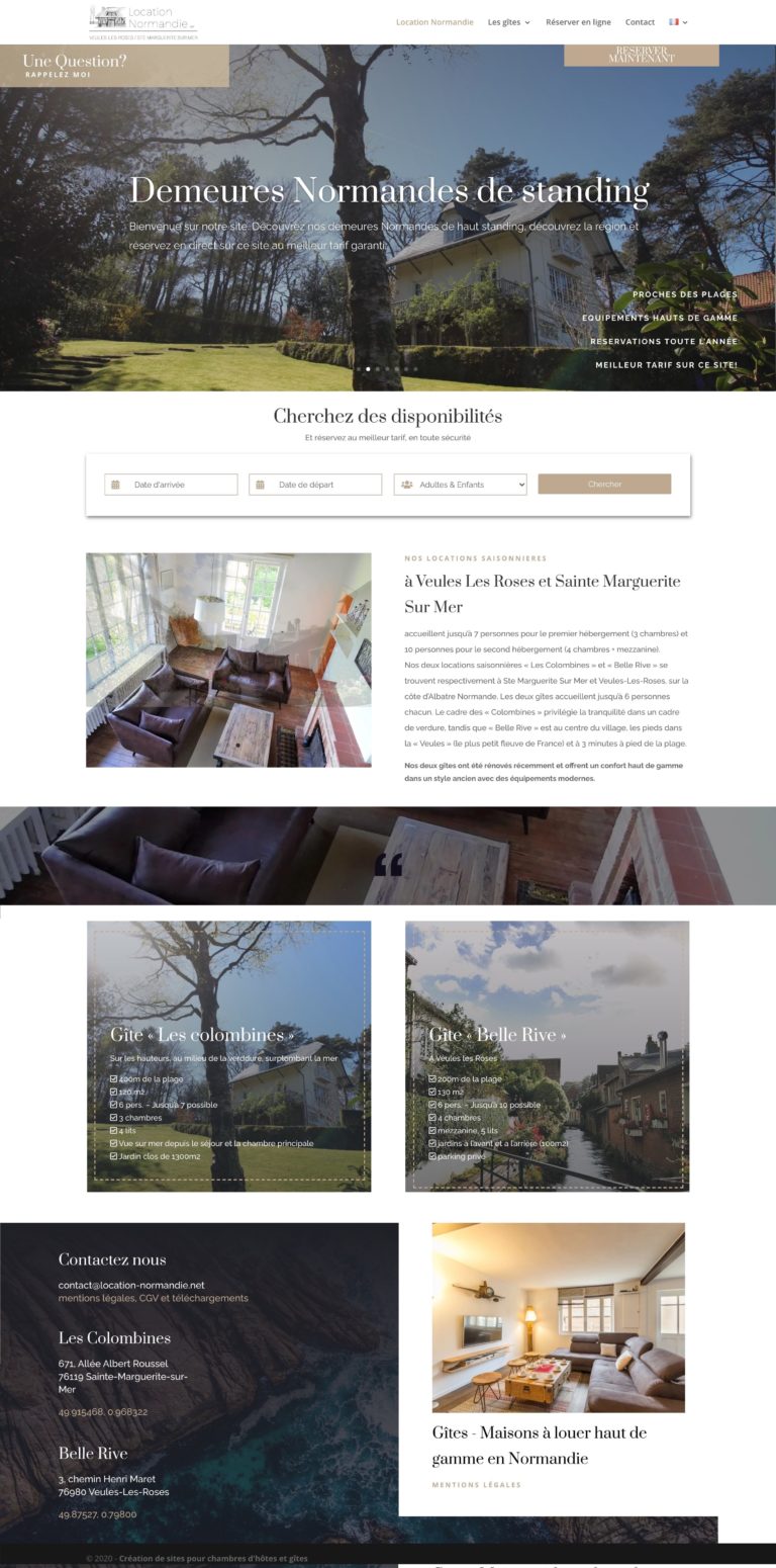 Capture du site internet « Location Normandie »