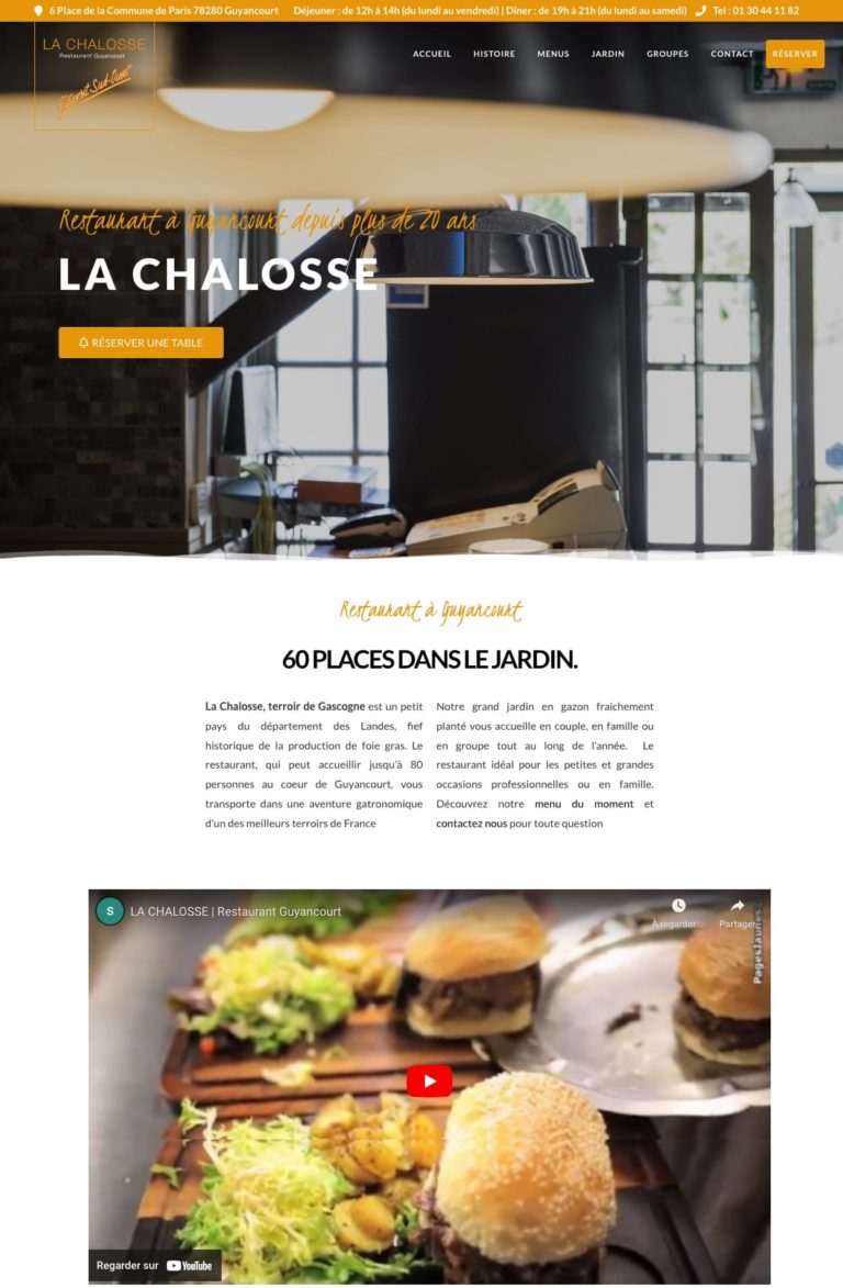 Capture du site internet « Restaurant La Chalosse »