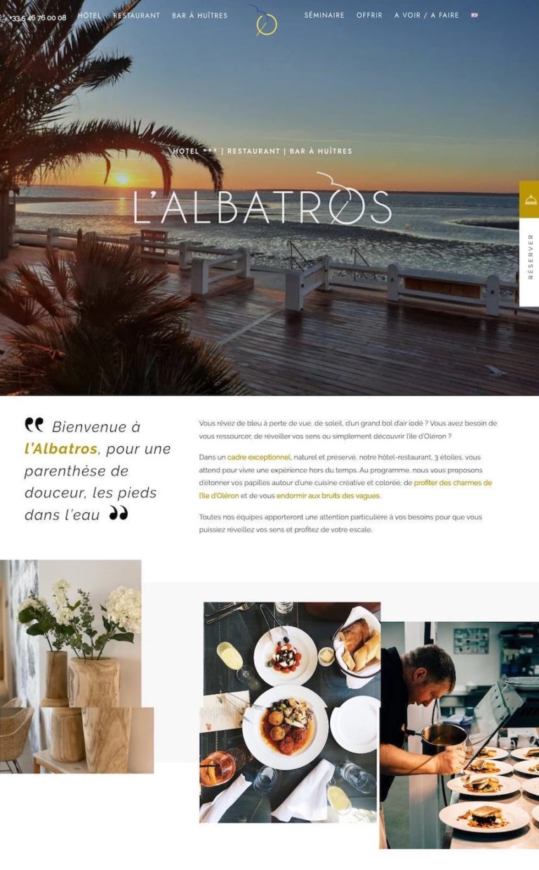 Capture du site internet « Hôtel Albatros »