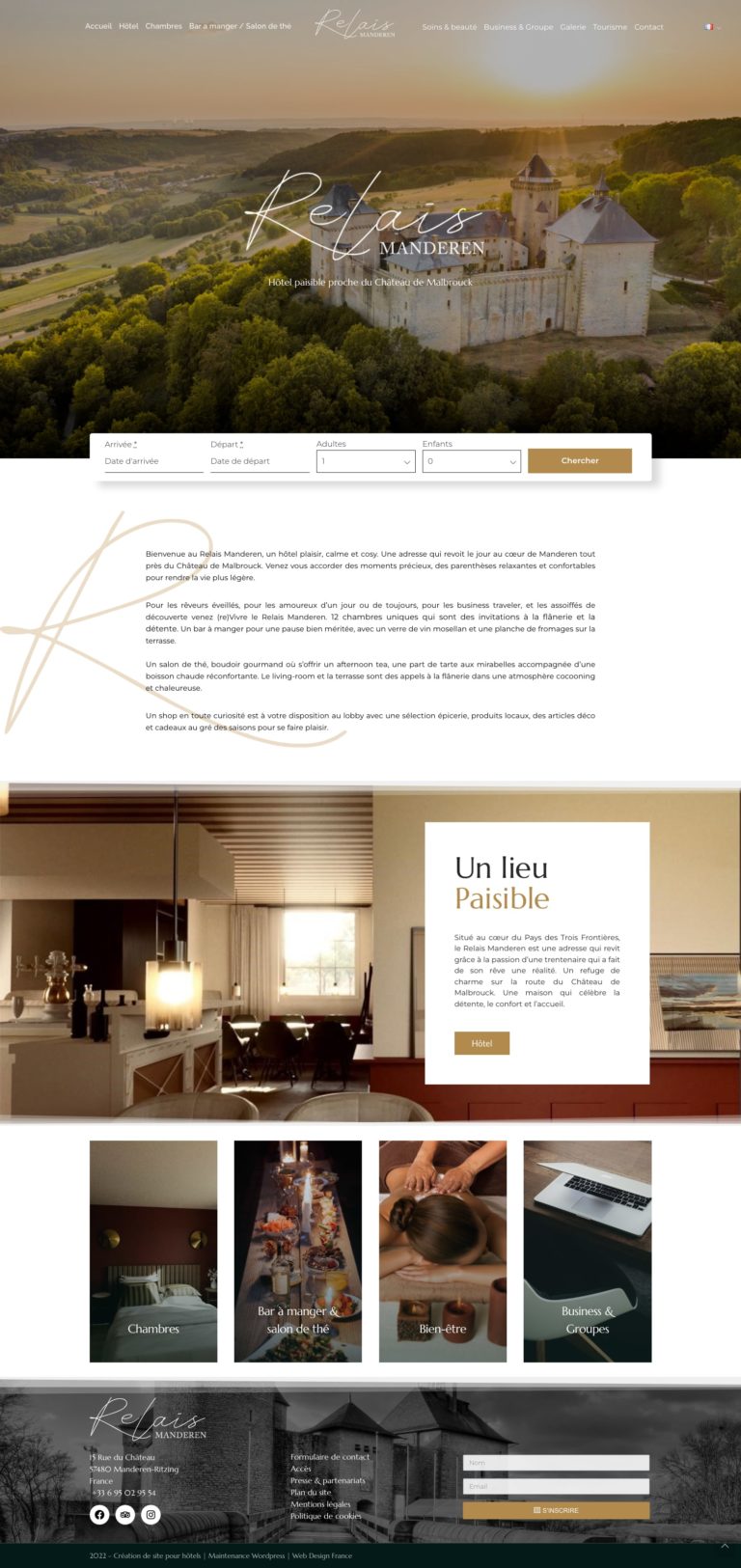 Capture du site internet « Le Relais Manderen »