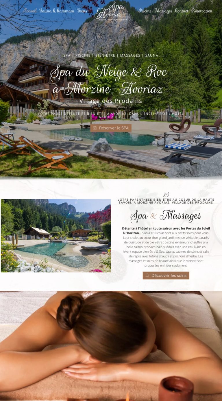 Capture du site internet « Spa du Neige & Roc »