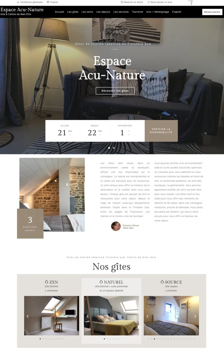 Capture du site internet « Espace Acu Nature »