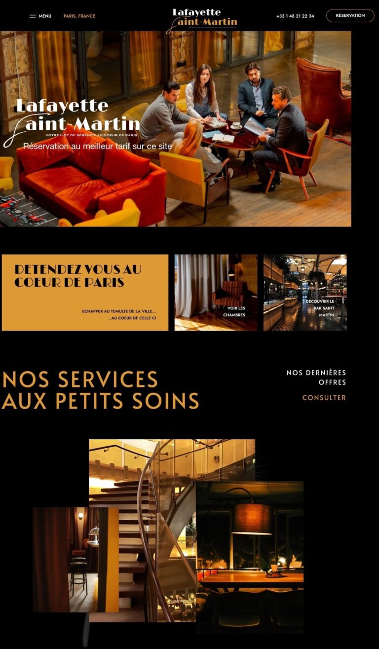 Capture du site internet « Lafayette Saint Martin »