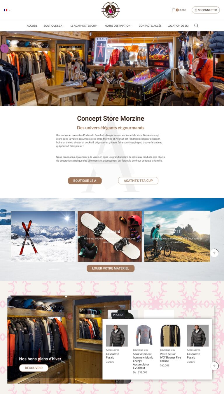 Capture du site internet « Concept Store Morzine »