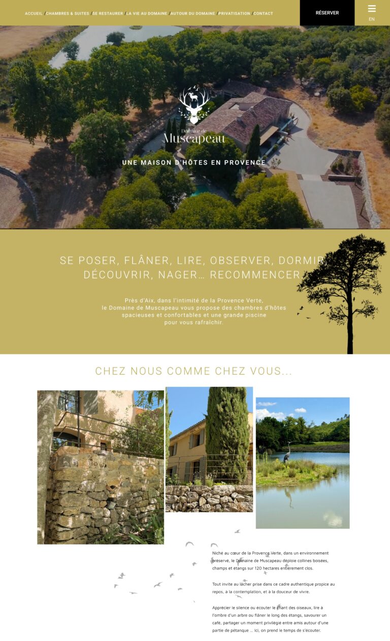 Capture du site internet « Domaine de Muscapeau »