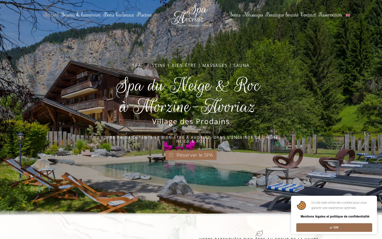 Capture du site internet « Spa du Neige & Roc »