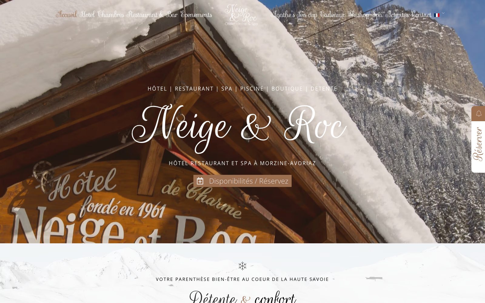 Capture du site internet « Neige & Roc »