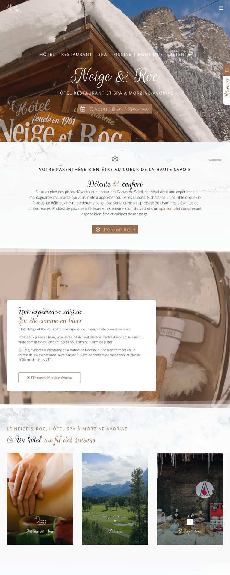 Capture du site internet « Neige & Roc »