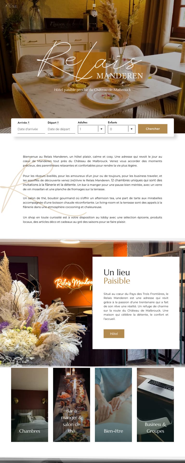 Capture du site internet « Le Relais Manderen »