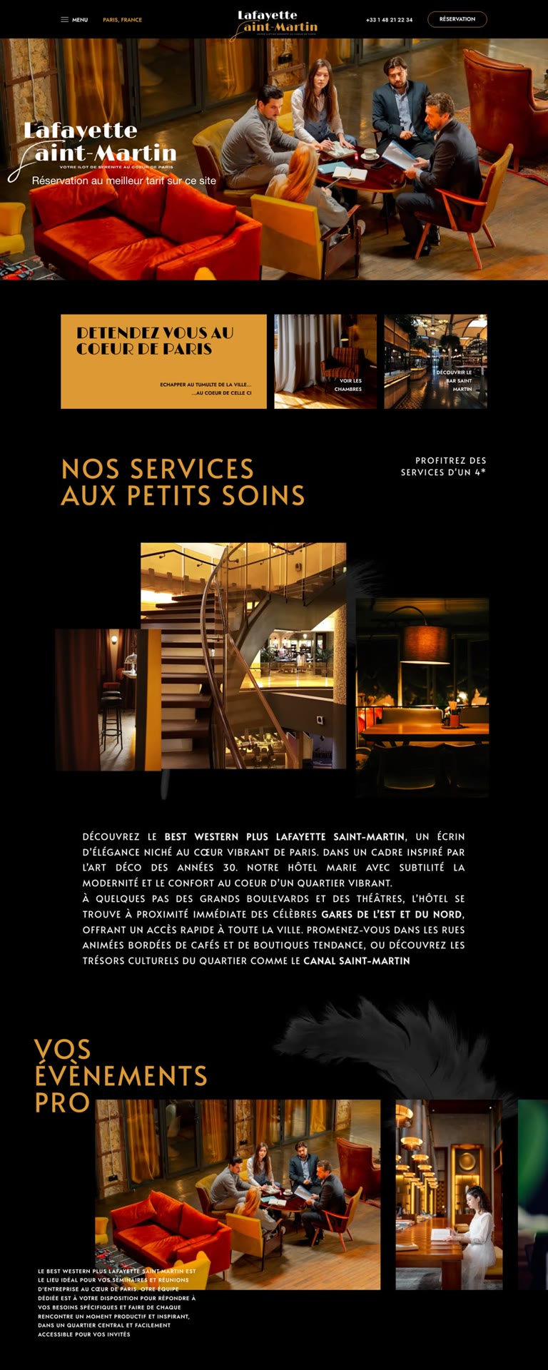 Capture du site internet « Lafayette Saint-Martin »