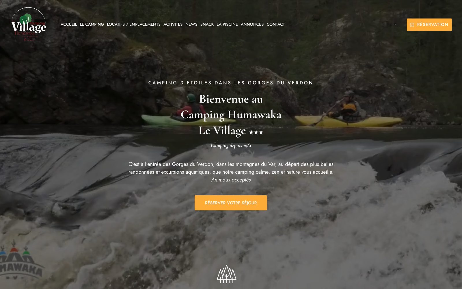 Capture du site internet « Camping Humawaka »