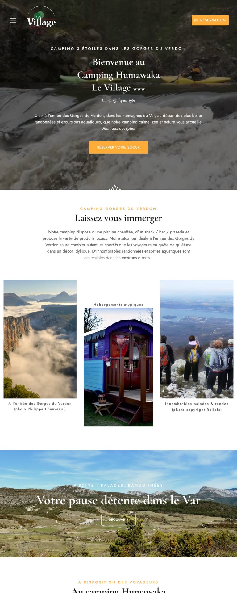 Capture du site internet « Camping Humawaka »