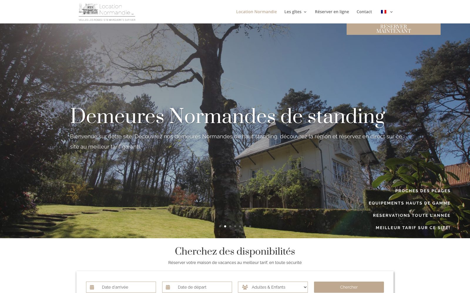 Capture du site internet « Location Normandie »