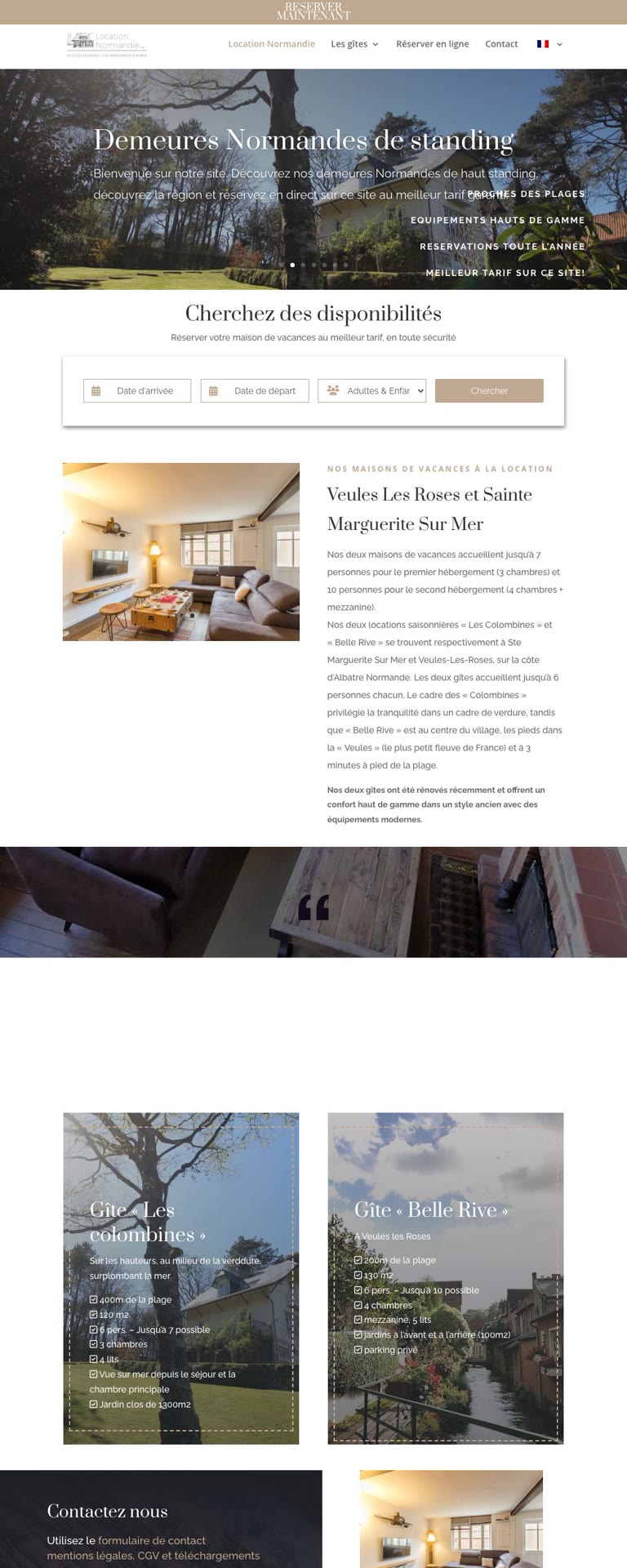 Capture du site internet « Location Normandie »