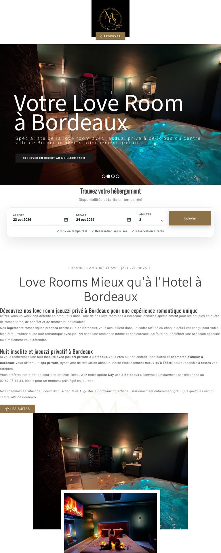 Capture du site internet « Mieux qu’à l’hôtel »