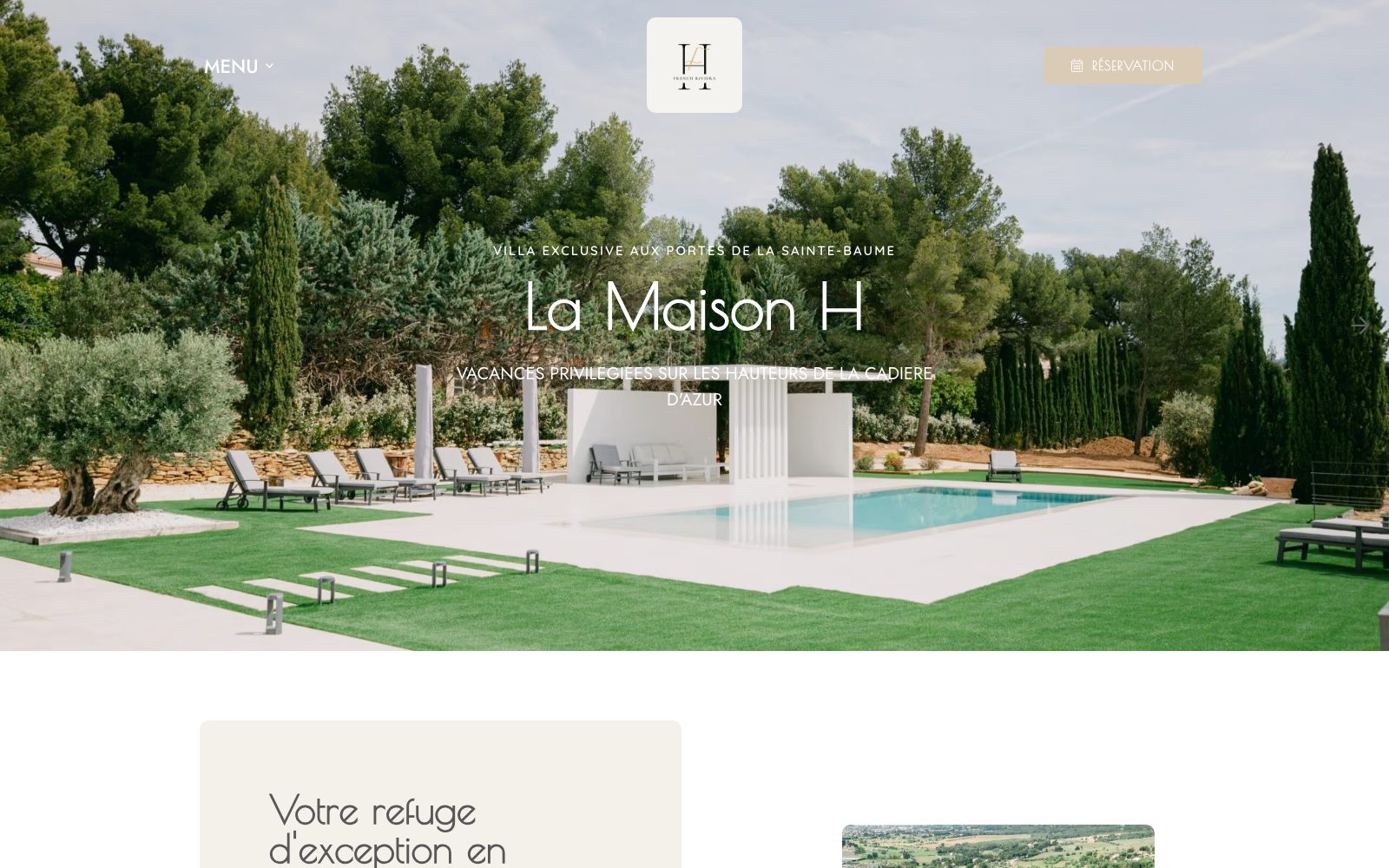 Capture du site internet « La Maison H »