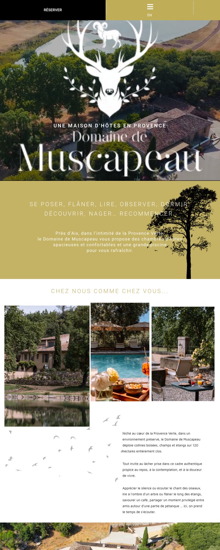 Capture du site internet « Domaine de Muscapeau »