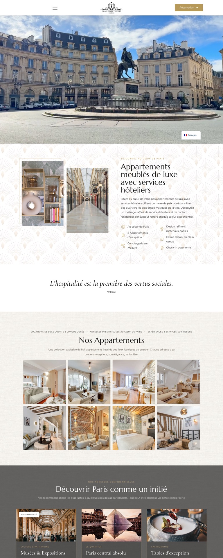Capture du site internet « Home Sweet Home Paris »