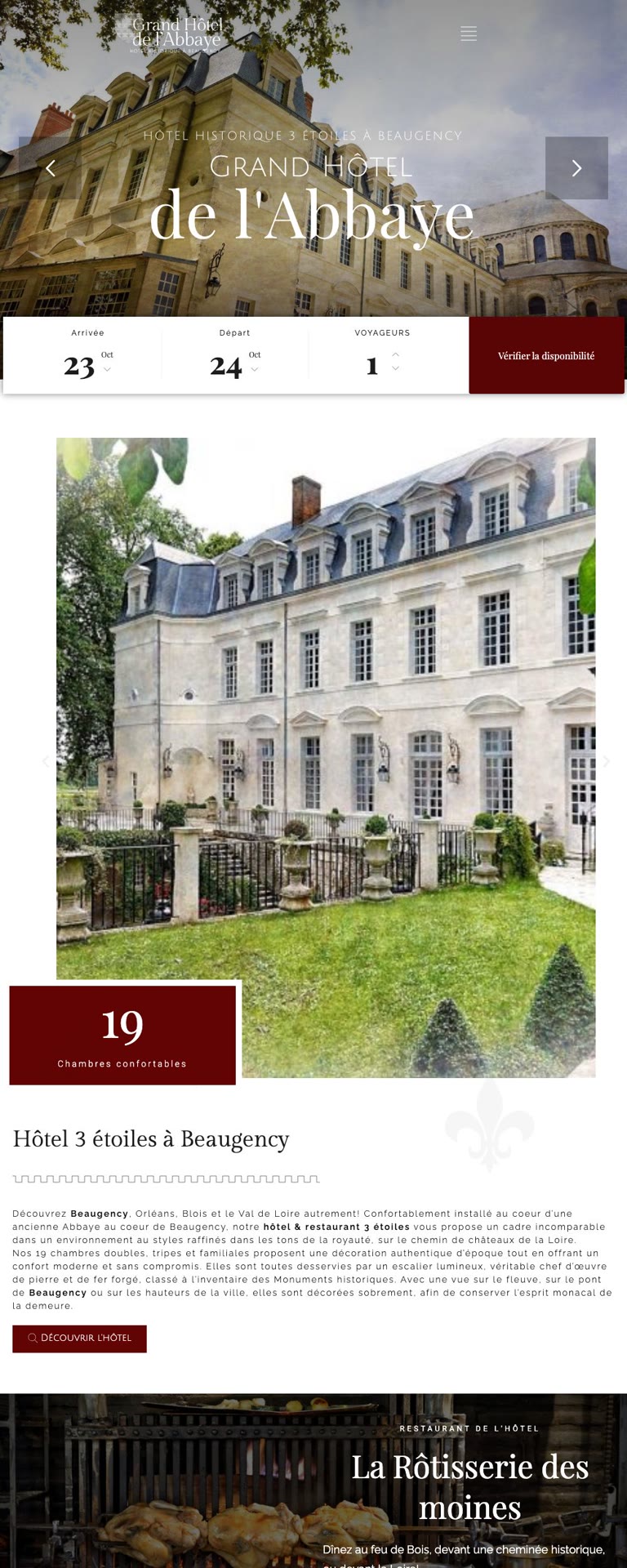 Capture du site internet « Grand Hôtel de l’Abbaye »
