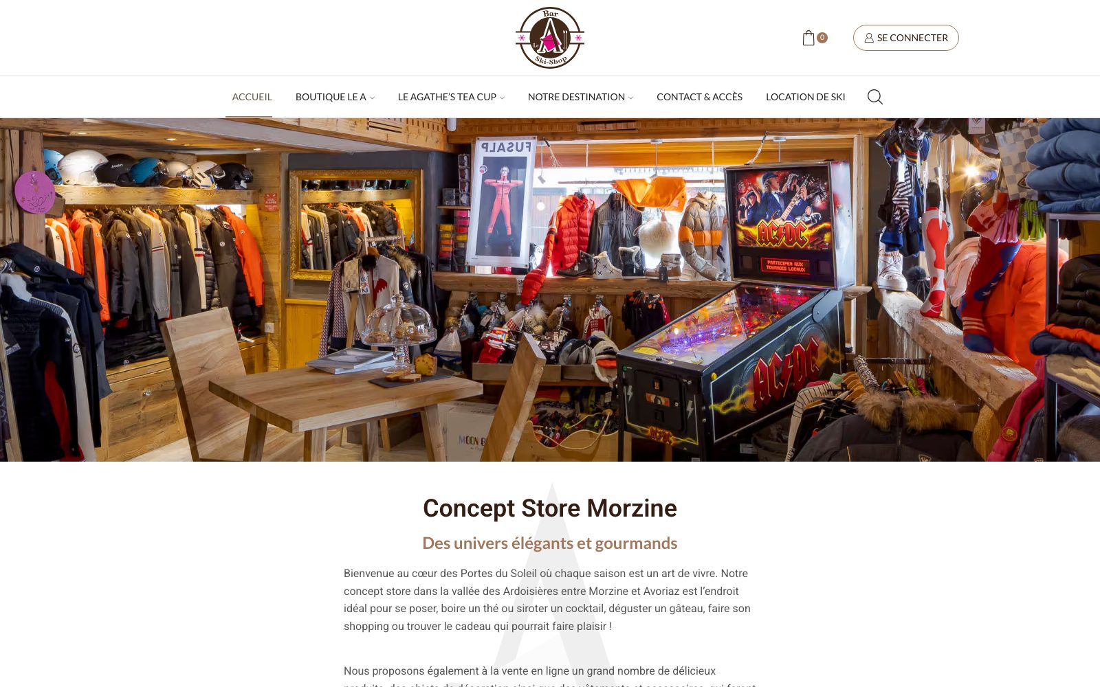 Capture du site internet « Concept Store Morzine »