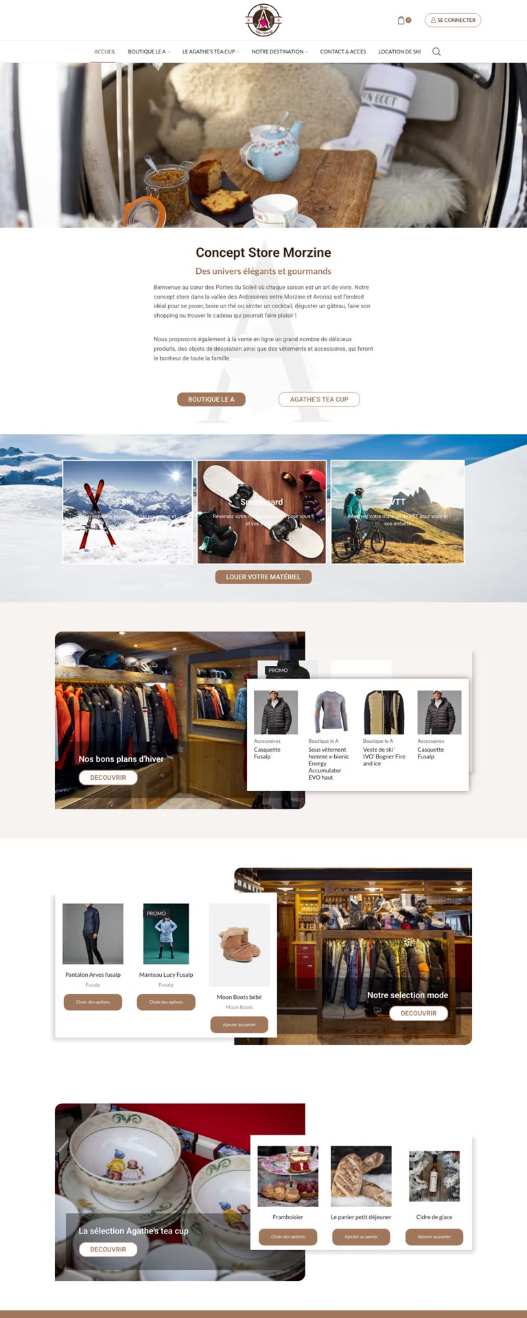Capture du site internet « Concept Store Morzine »